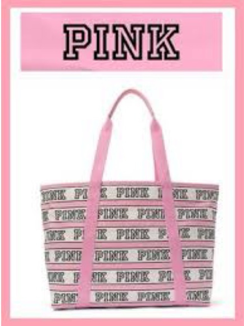 NWT Victoria’s Secret PINK Logo Canvas Tote Bag. Special Edition 2025.